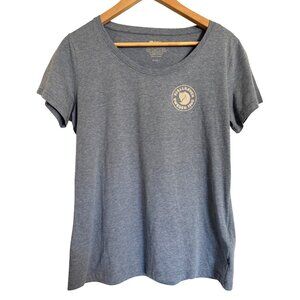 1960 Fjallraven Logo Tee Size Large Indigo Blue Malange Heather Gray Top NWT